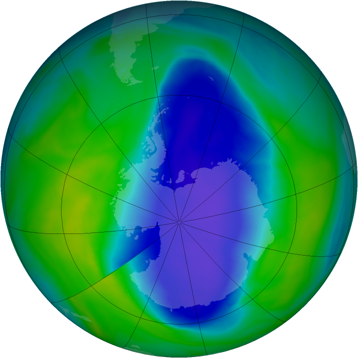 Antarctic ozone map for 17 November 2006